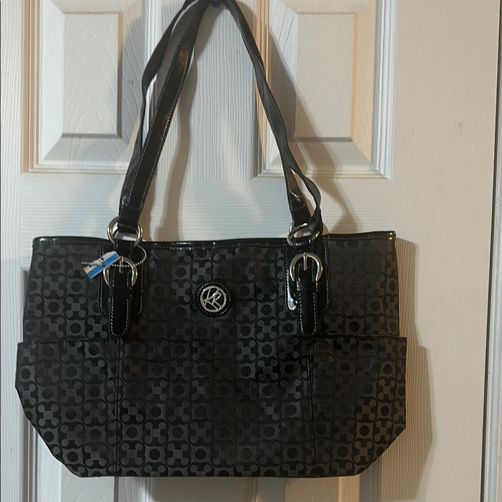Stylish Black Patterned Tote Bag